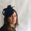 Thumbnail: Amelia - French navy blue felt button fascinator trimmed with felt and beads