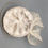 Thumbnail: Marji - Cream embroidered silk button headpiece with silk abaca bow and pearls