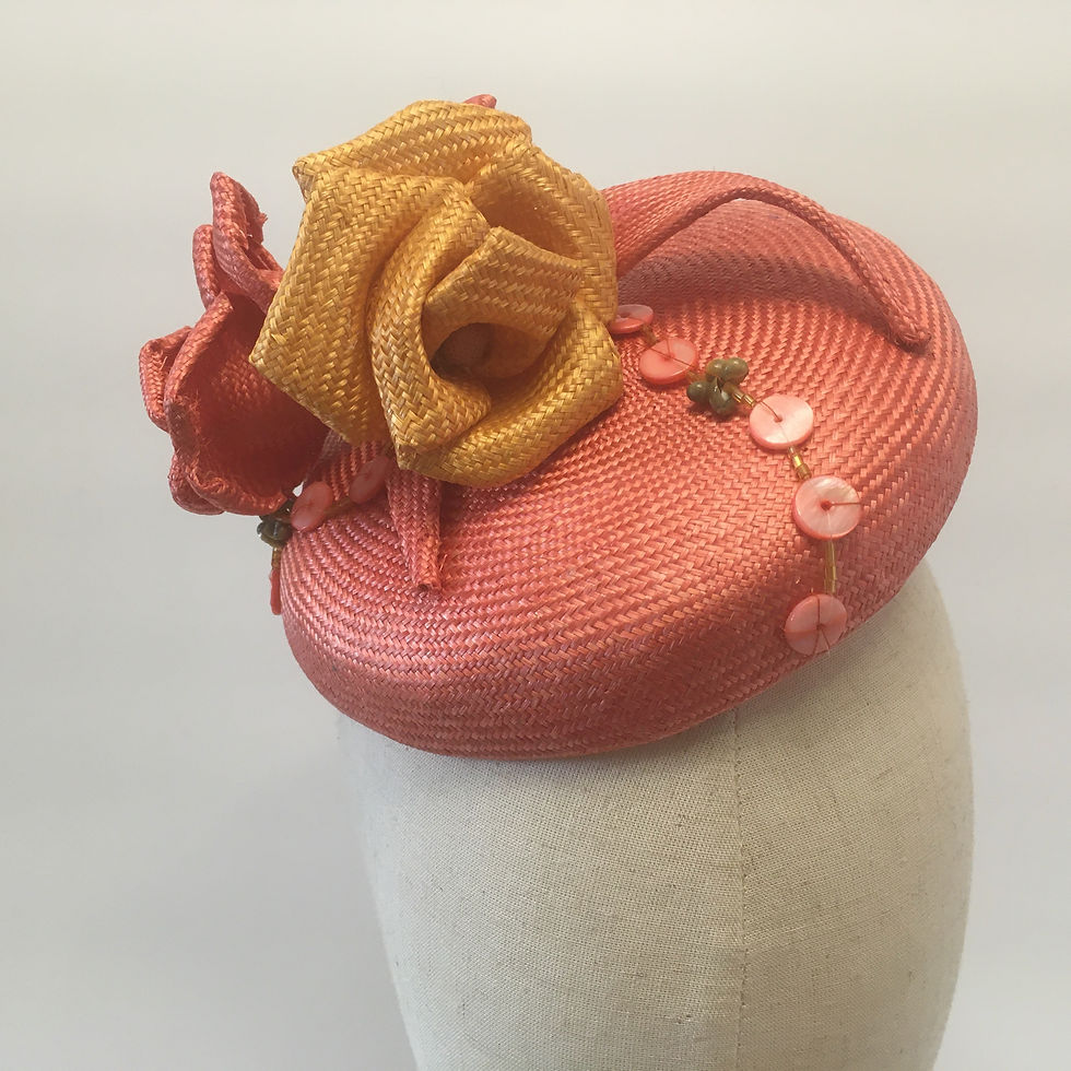 Thumbnail: Sunset - Salmon pink parasisal straw button