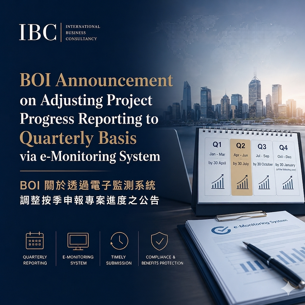 Professional law firm graphic highlighting Thailand BOI’s new quarterly project progress reporting requirements through the e-Monitoring system for BOI-promoted companies.