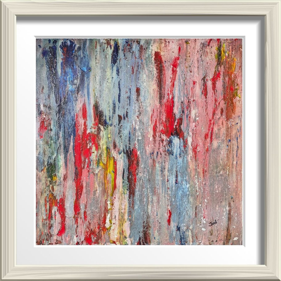 Abstract fine art print with colorful streaks