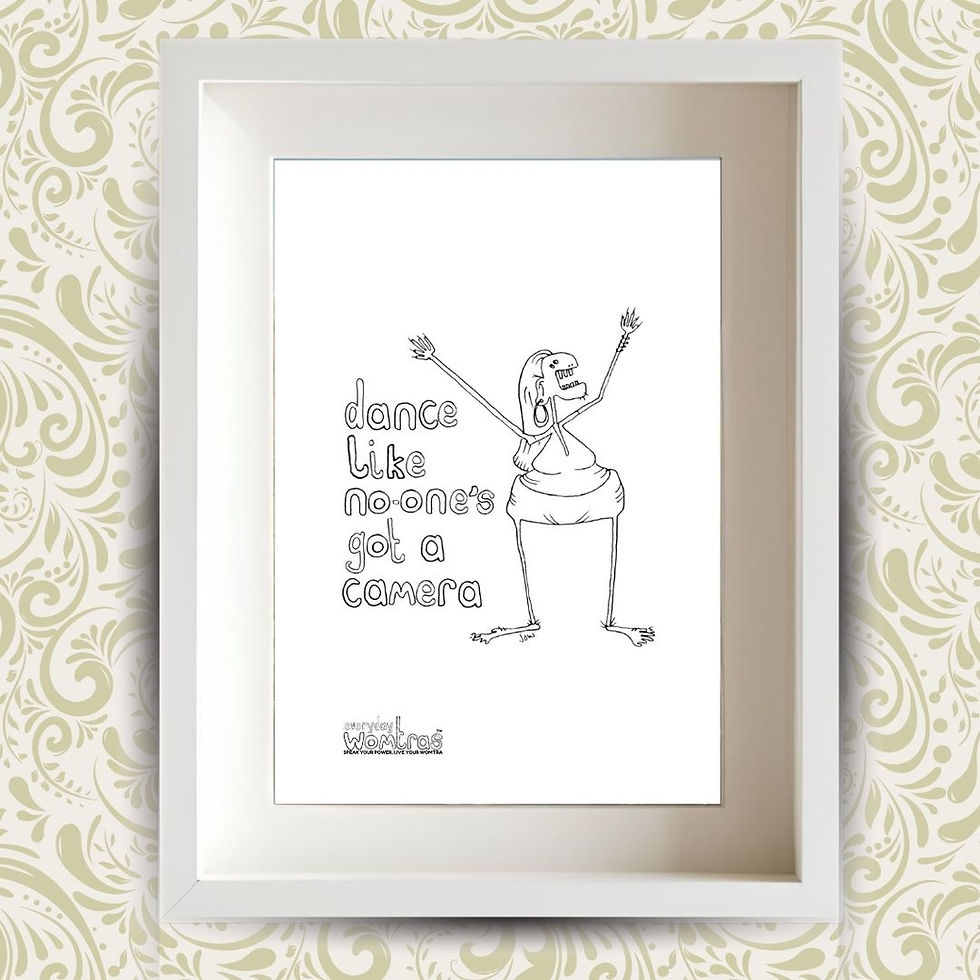 Dancing figure: 'dance like no-one's got a camera'