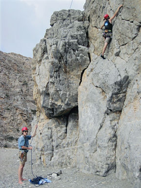 Rock climbing in Crete, Greece.