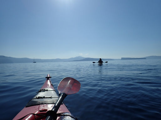 Kayaking Santorini.
