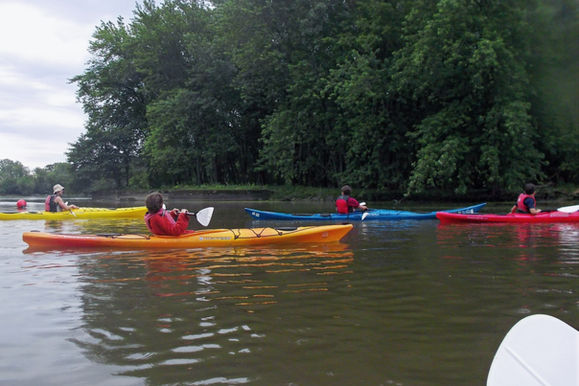 Kayakers in Skokie Lagoons.