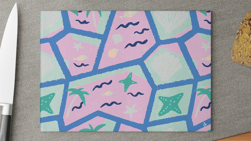 Colorful Coastal Cutting Board, 8x11
