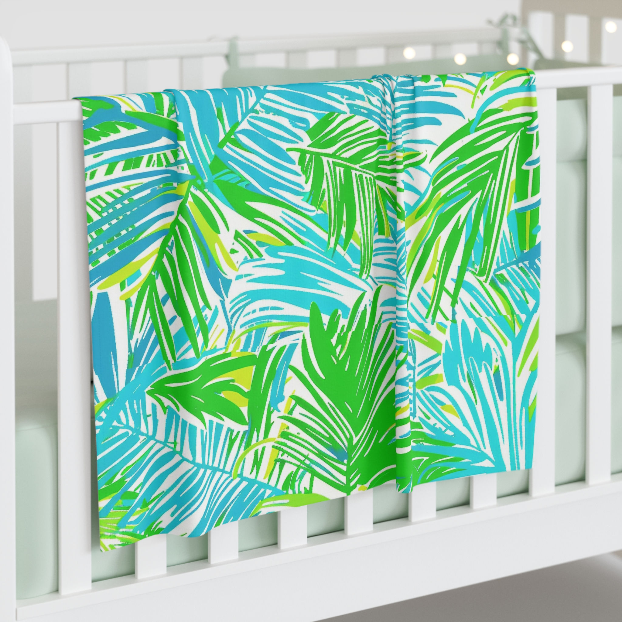 Tropical Leaves Baby Blanket - 30 x 40
