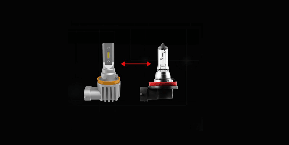 LED bulb and Halogen bulb comparison