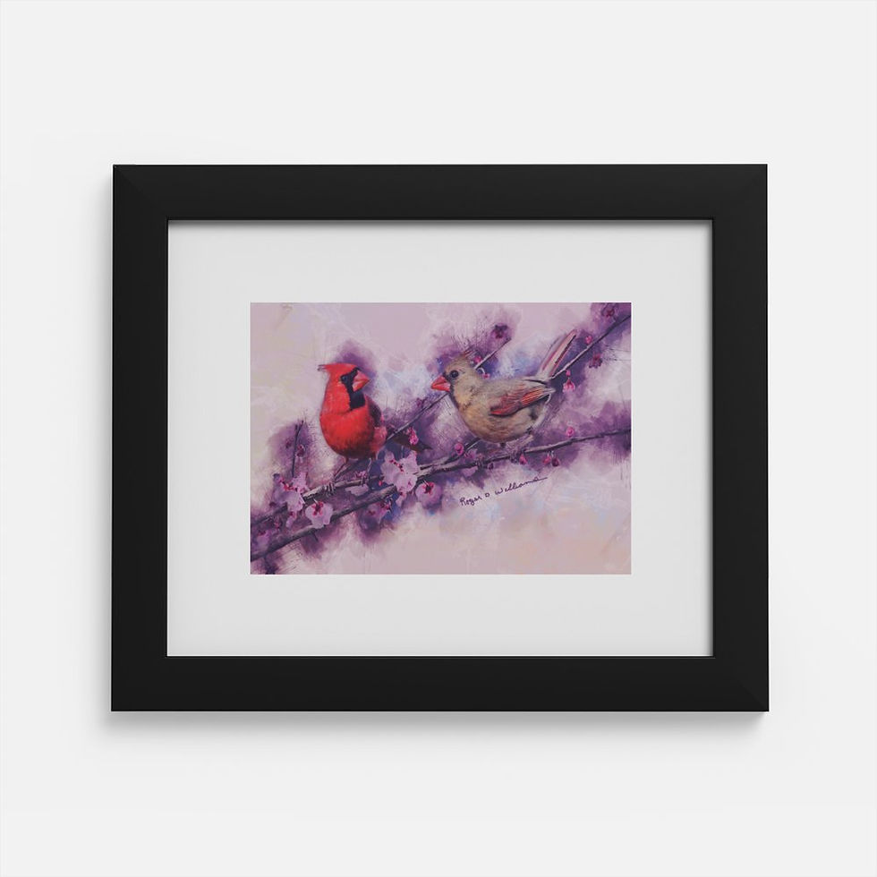 Thumbnail: "Cardinal Mates" Framed Print