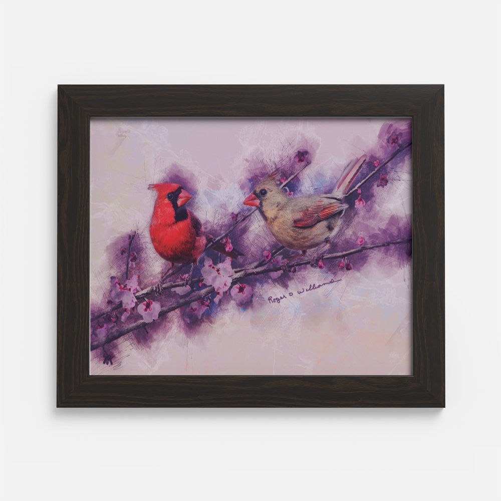 "Cardinal Mates" Framed Print