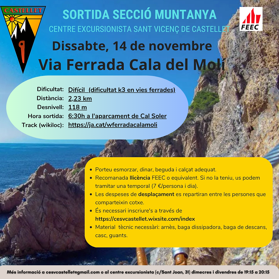 MUNTANYA. VIA FERRADA DE LA CALA DEL MOLÍ (Lluís Tirado)