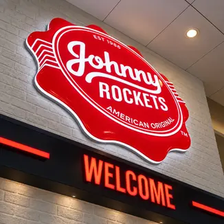 Johnny Rockets custom light box welcome sign