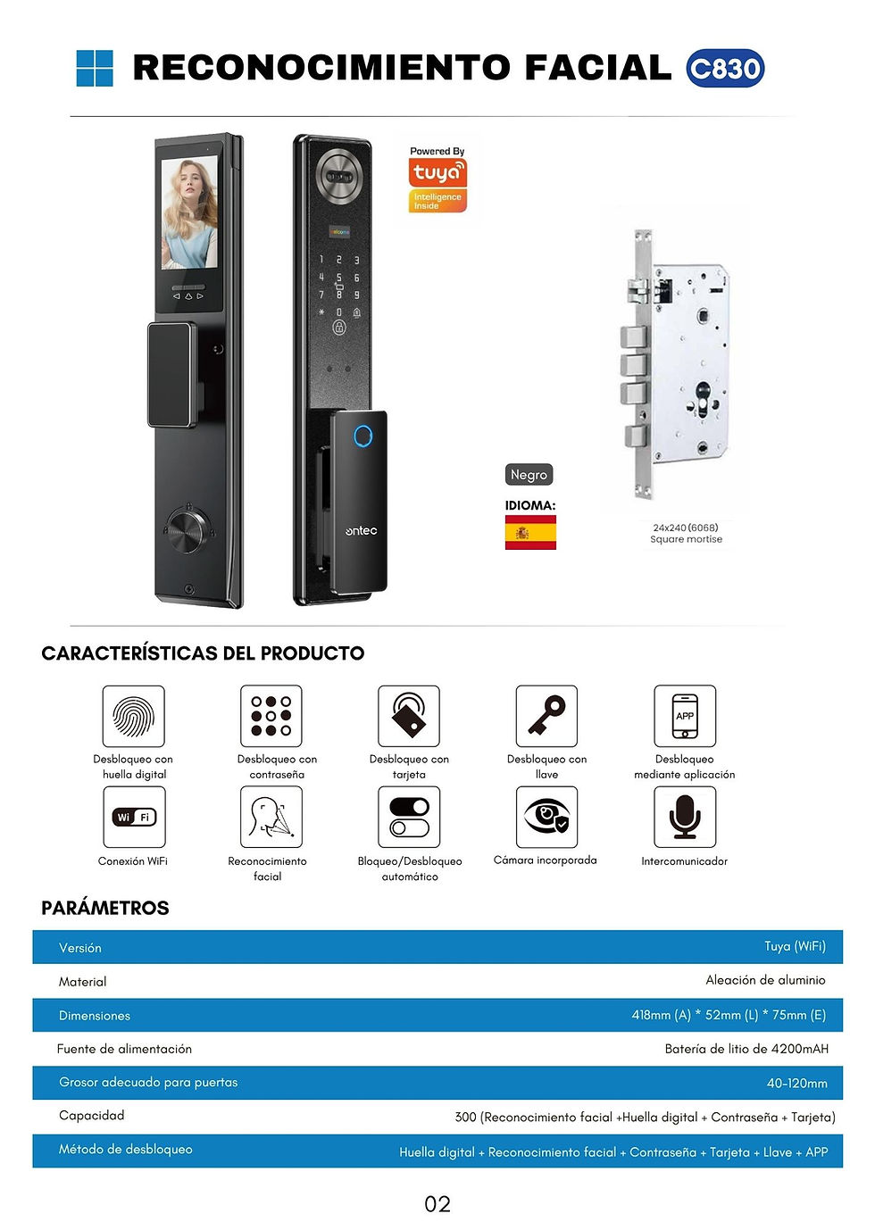 Miniatura: Cerradura Inteligente C830: Seguridad de Última Generación con RF