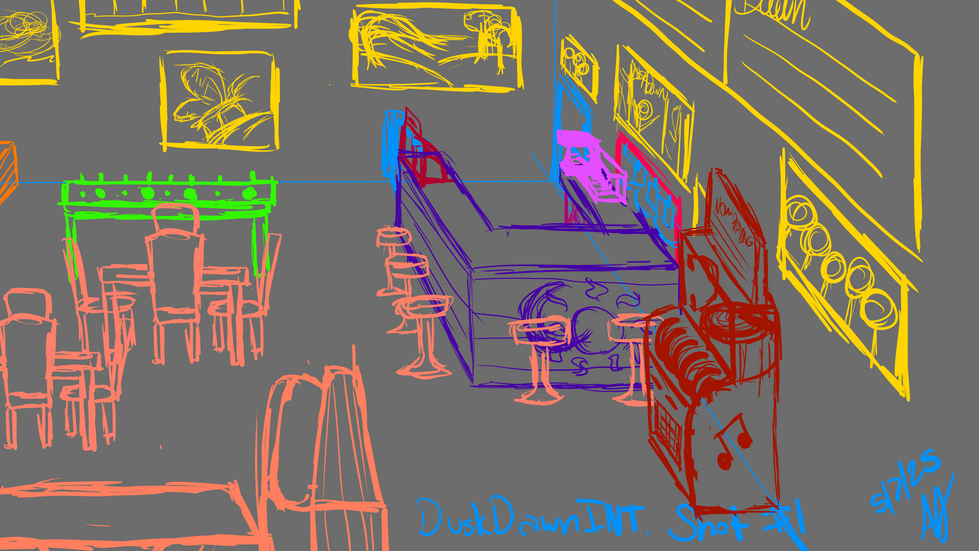 Environment Sketch - DuskDawn Interior - Entry