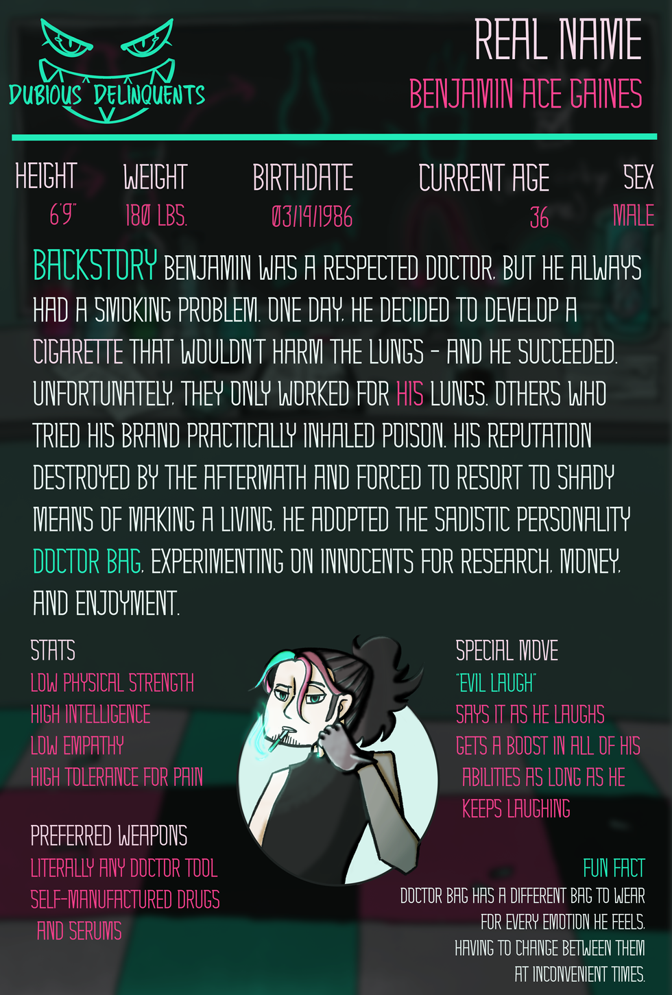 Doctor Bag Super Card - Back