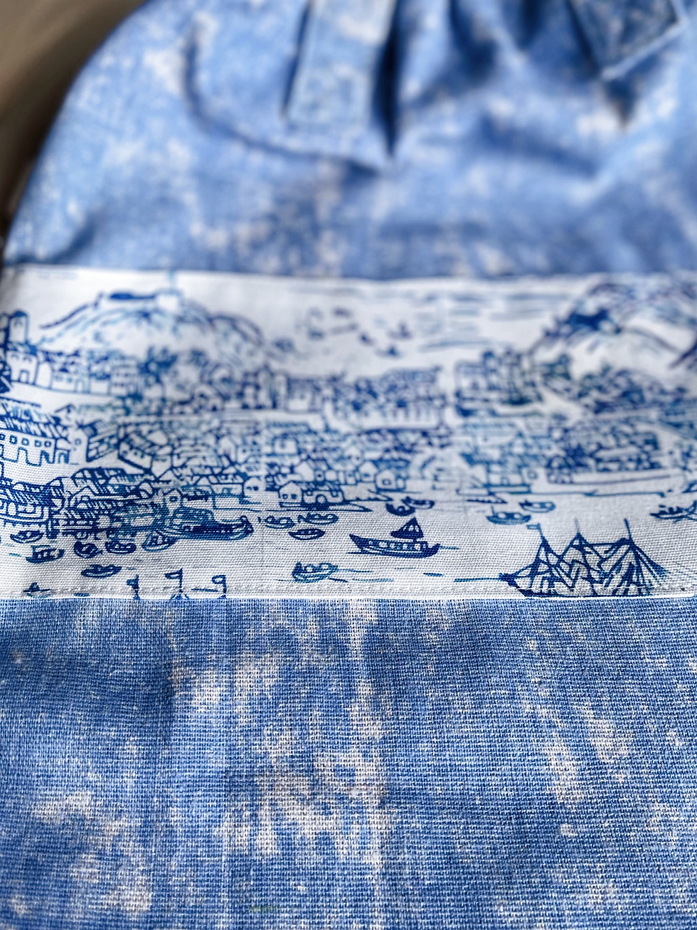 Thumbnail: Elsa x 852 Tote Shopping Bag with Draw String Blue