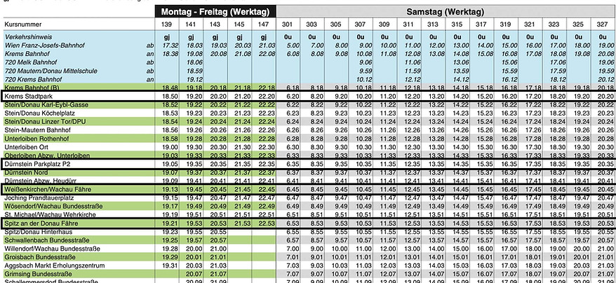 timetable