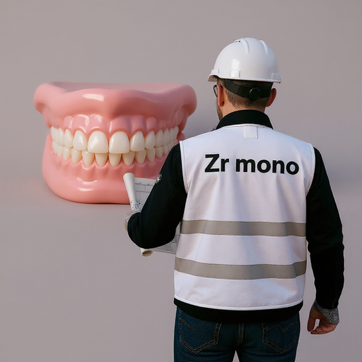 Zircônia monolítica: fatores de segurança. Foto. I.A.