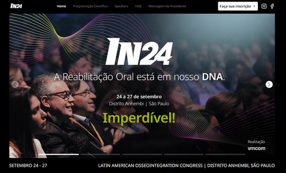 Capa do site oficial do Congresso IN24 - A Reabilitação Oral está em nosso DNA.