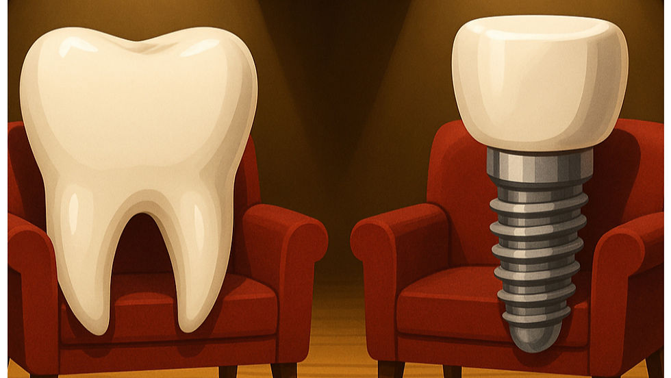 Quando dentes e implantes estão na berlinda.