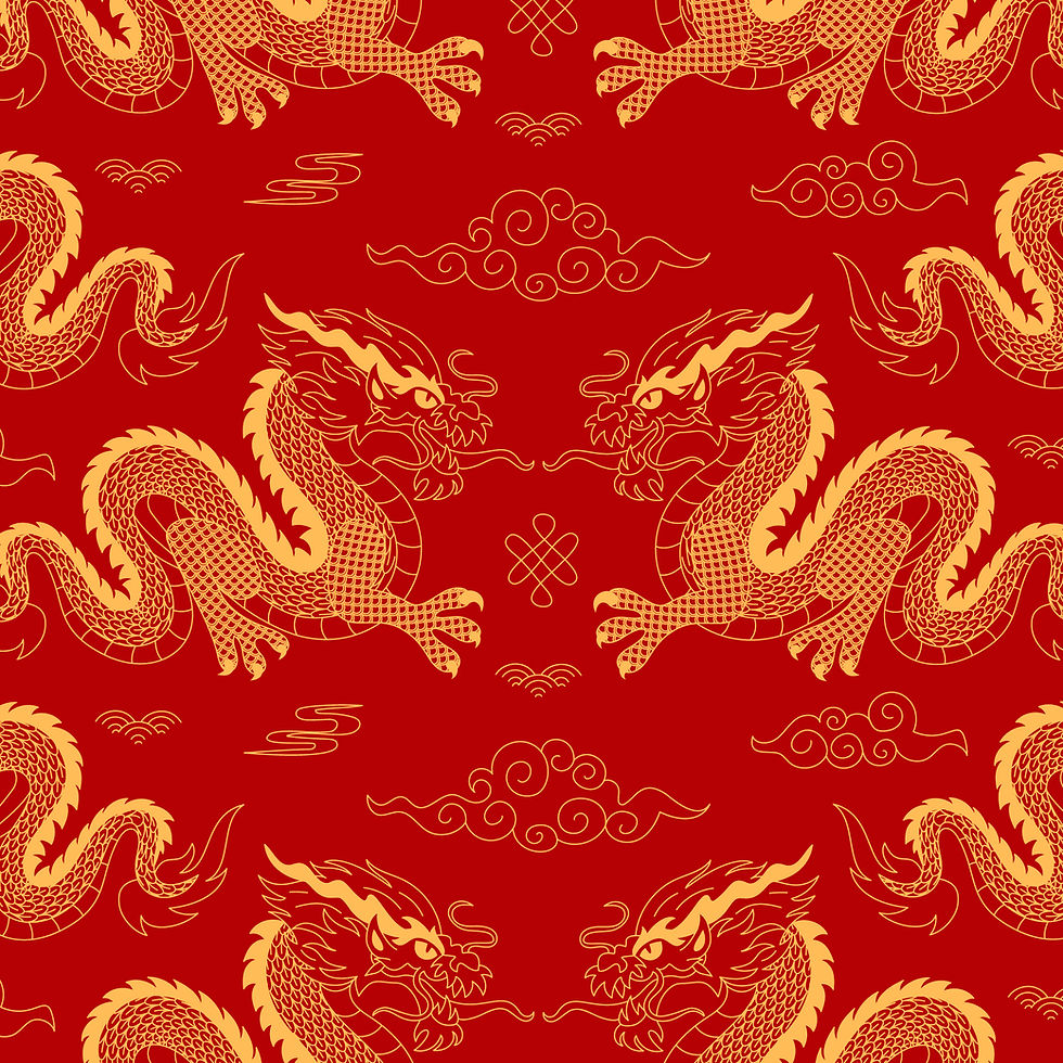Traditional Chinese dragon pattern at a Penang restaurant