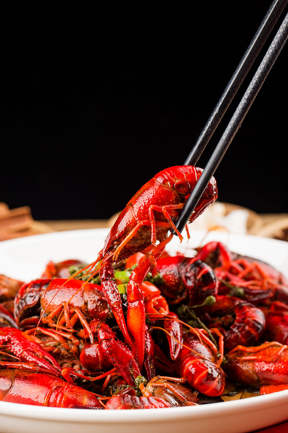 Spicy crawfish dish at a live music restaurant penang