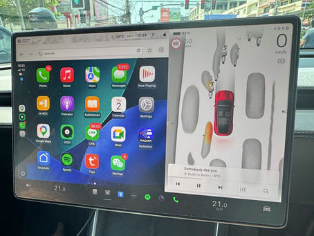 youtube carplay netflix ในรถ tesla