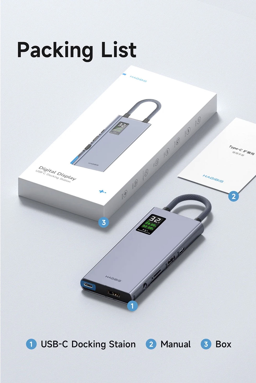 ภาพขนาดย่อ: Hagibis TSX series Multifunction Hub USB TypeC HDMI