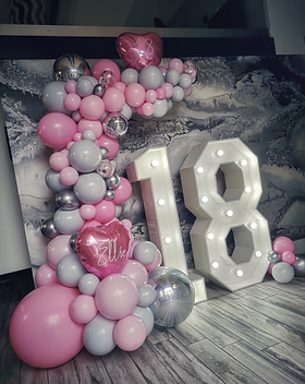 18th birthday balloon demi arch pink gre