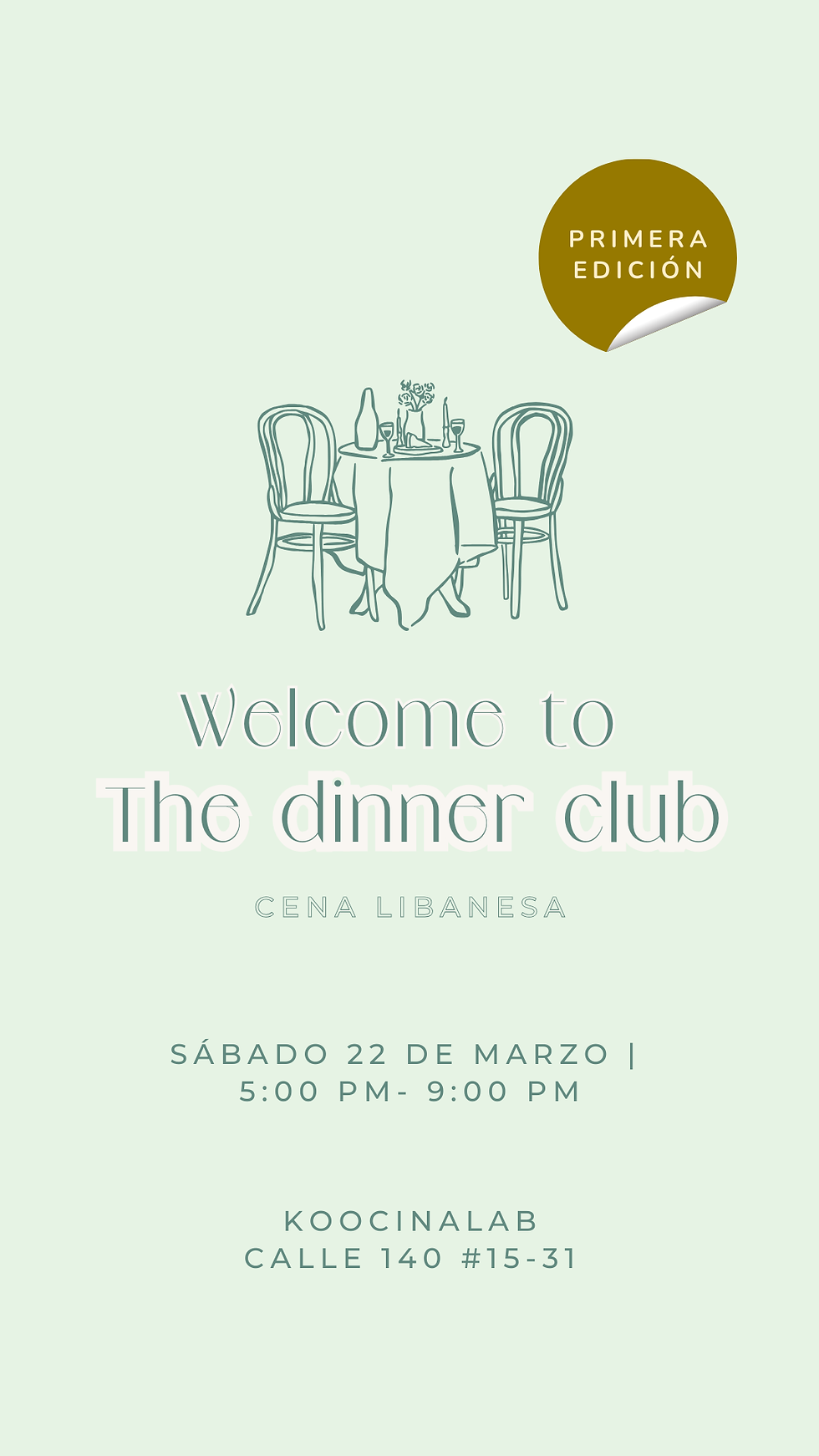 The Dinner Club | Sábado 22 PM
