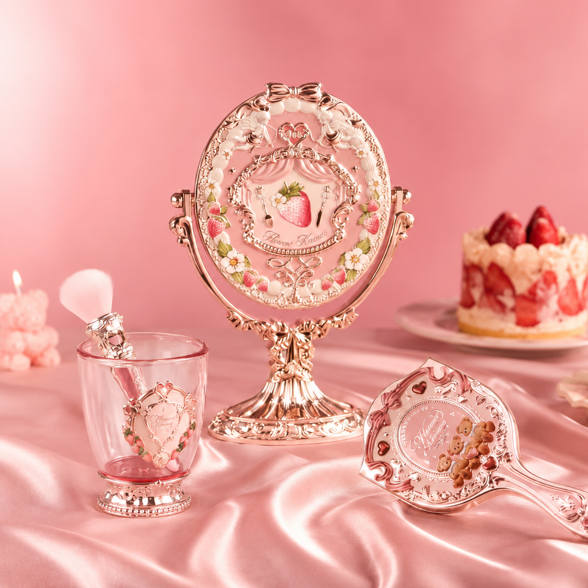 Espejo y Accesorios Strawberry Fairycore de Tocador