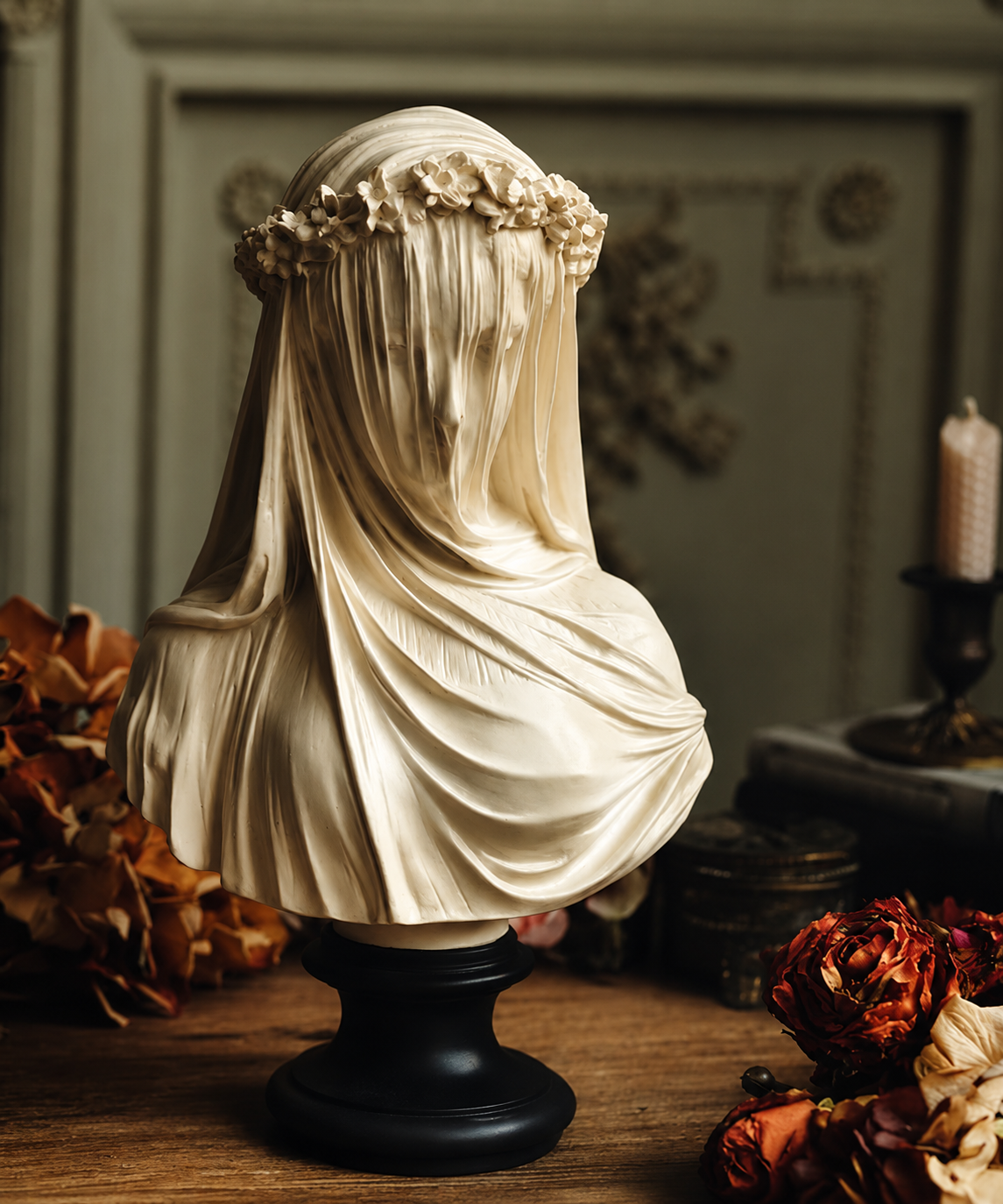 Busto Velado de Resina Estilo Vintage