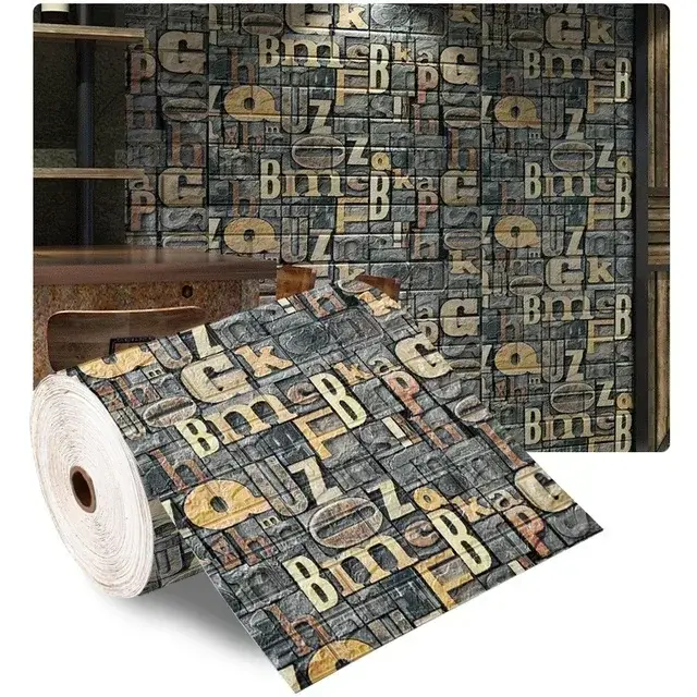 Miniatura: Papel Tapiz 3D Autoadhesivo Efecto Ladrillo – Impermeable y Decorativo