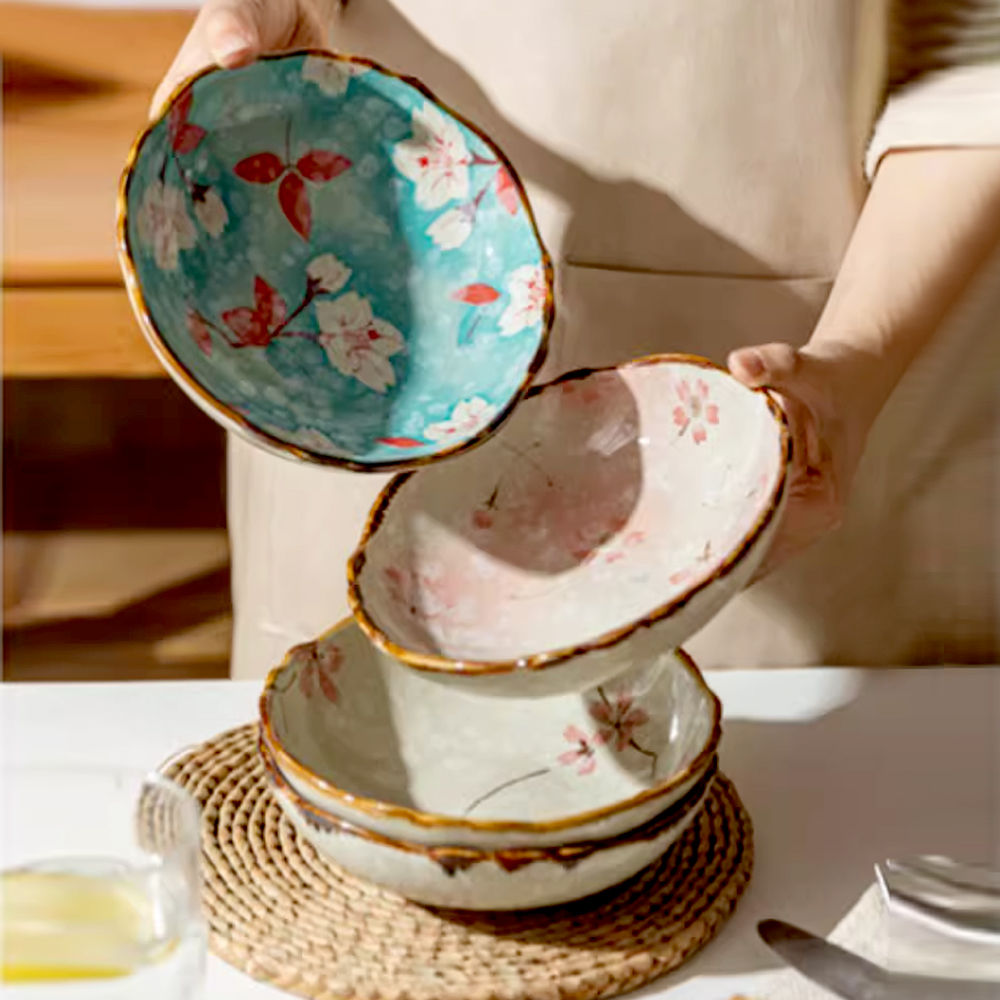 Plato Hondo de Cerámica Estilo Japonés