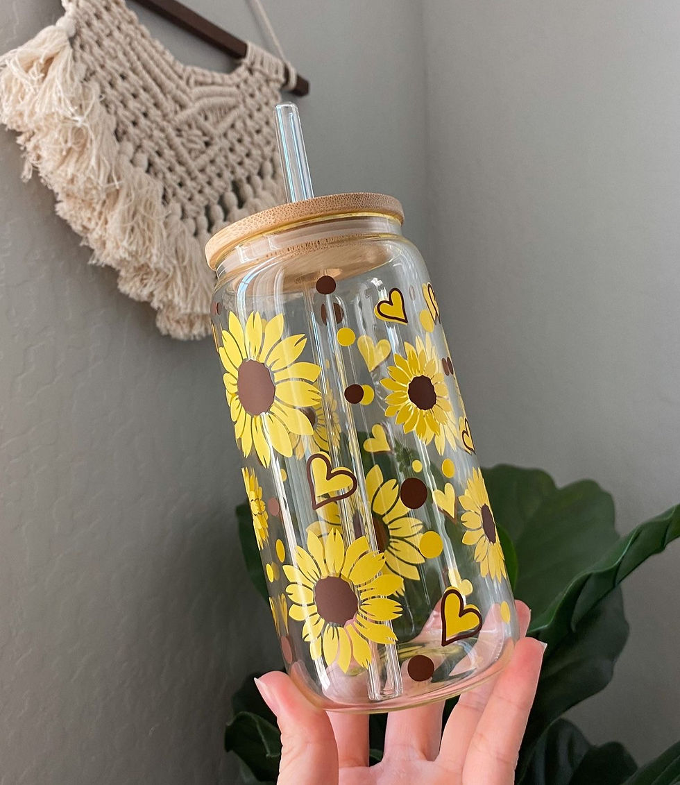 Sunflower Glass Can