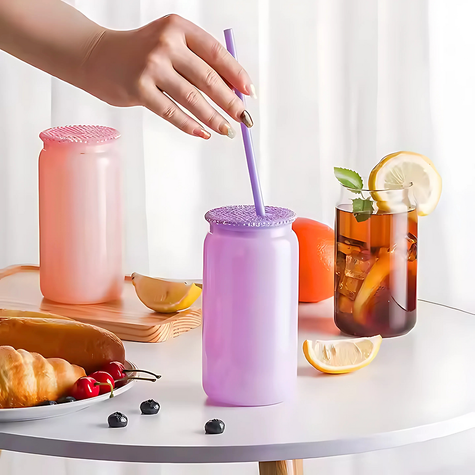 Plain Glitter Glass Can