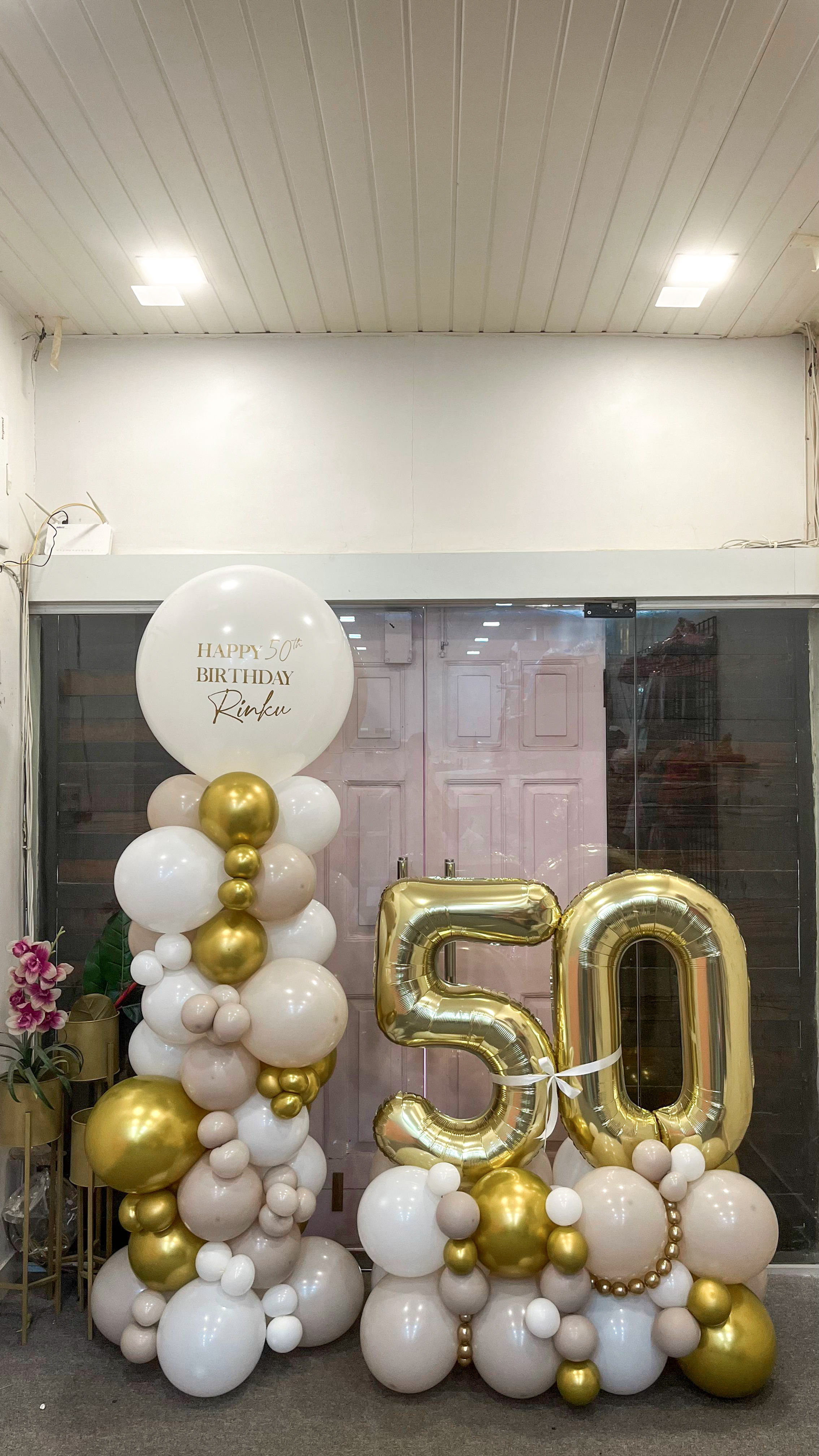 Double Deluxe Birthday Balloon Display