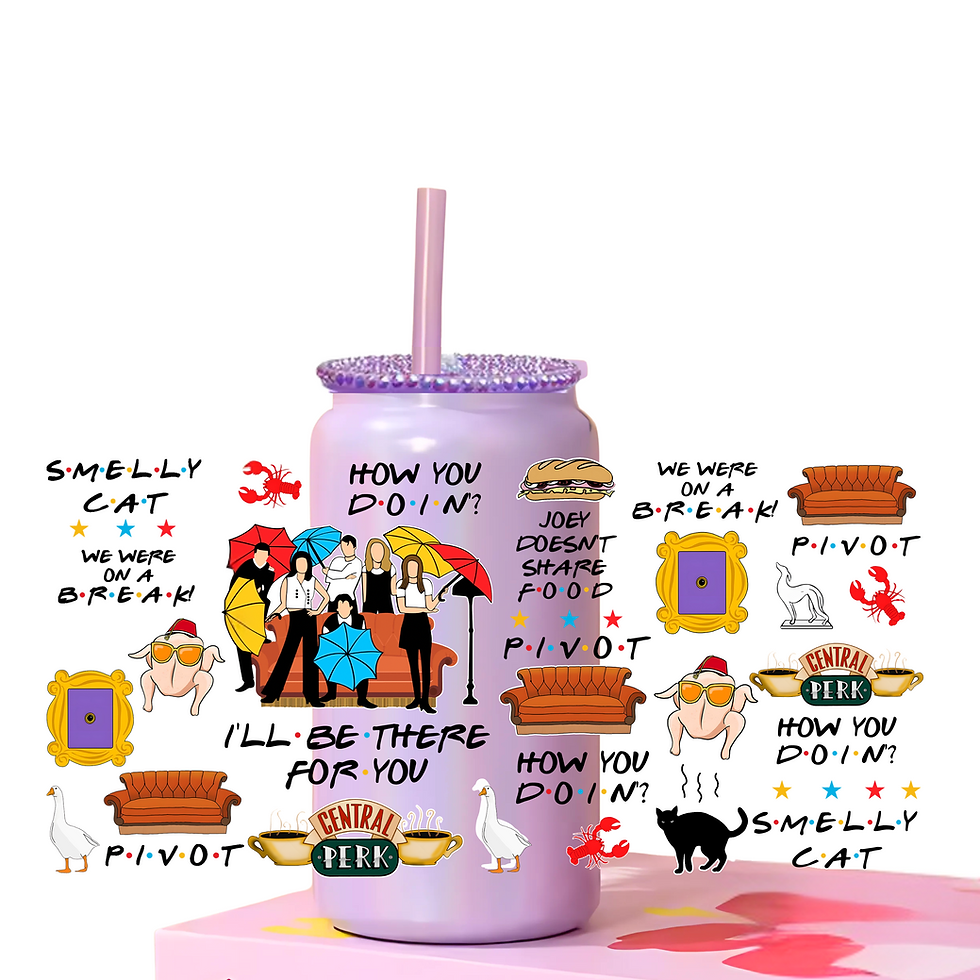 Friends TV Show Glitter Glass Can