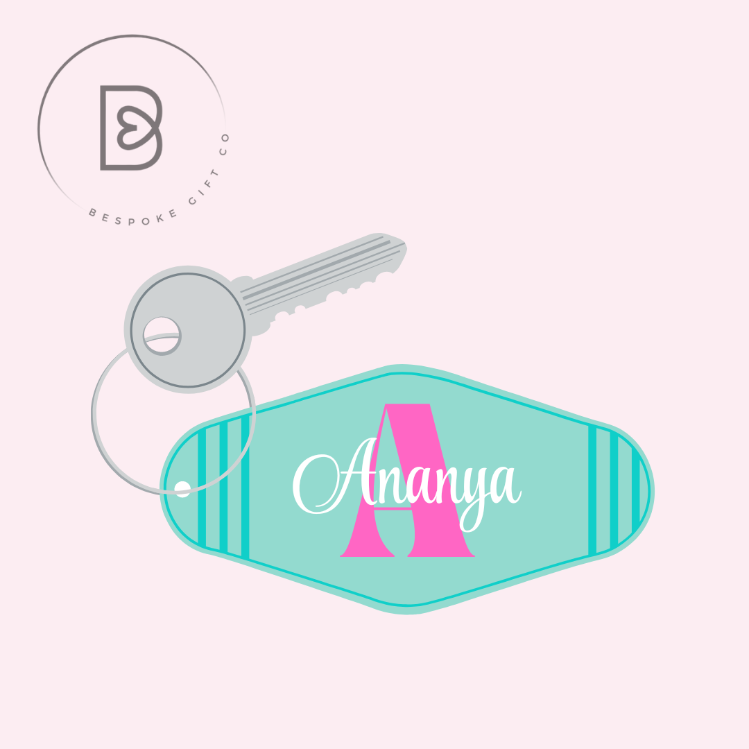 Cursive Name Motel Keychain