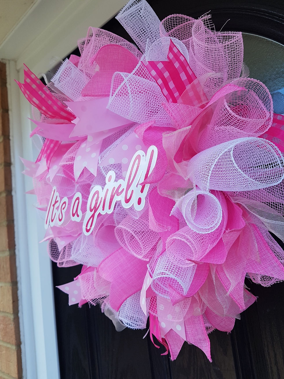 Thumbnail: Baby Shower/Gender Reveal/New Baby Door Wreath - Pink