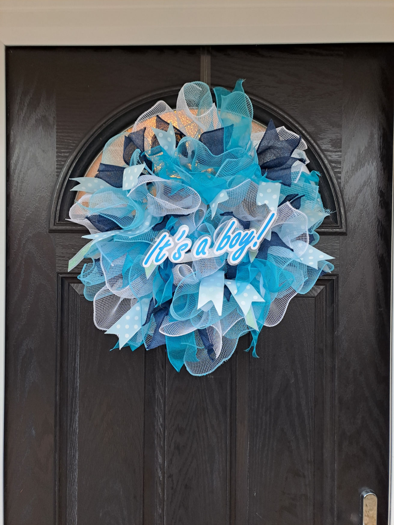 Baby Shower/Gender Reveal/New Baby Door Wreath -Blue