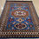 Thumbnail: Wool silk blend carpet Red and blue geometric pattern