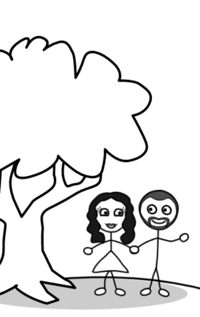 black and white cover sketch for "You, Me, and a Tree"