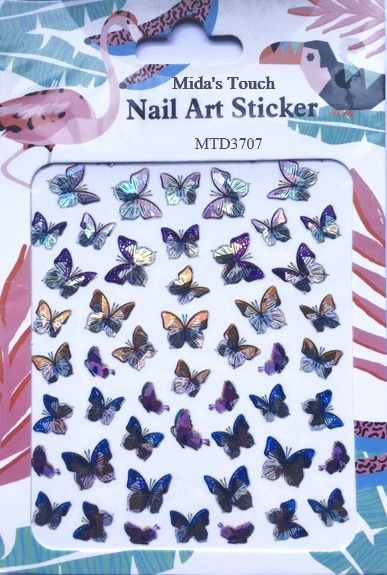 Thumbnail: Nail Art Stickers Butterflies D3707