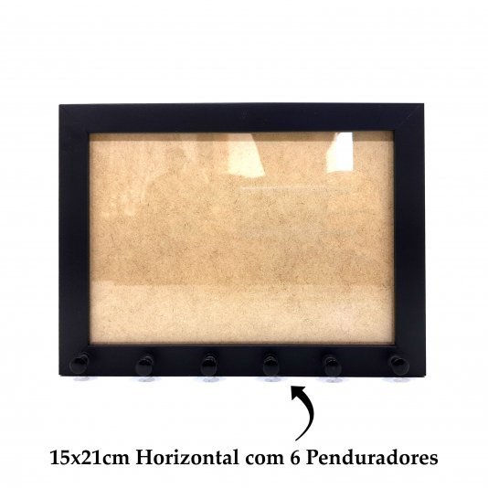 Quadro Porta Chaves com Moldura em MDF e Película em Acetato 20x25 cm