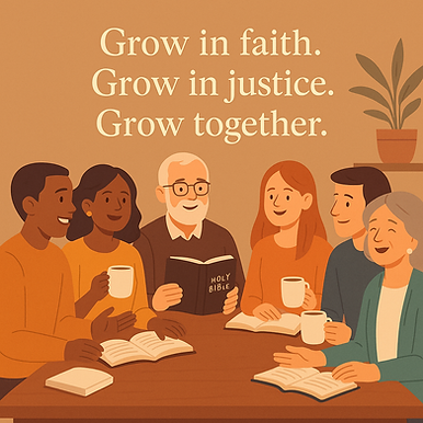 Adults sharing catholic faith together