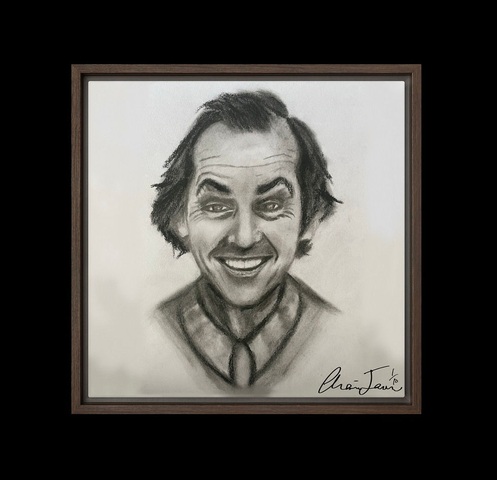 Thumbnail: Jack Nicholson Pencil & Charcoal Framed Canvas - Limited Edition