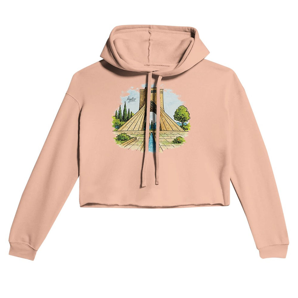 Thumbnail: Tehran Sketch Women's Cropped Hoodie