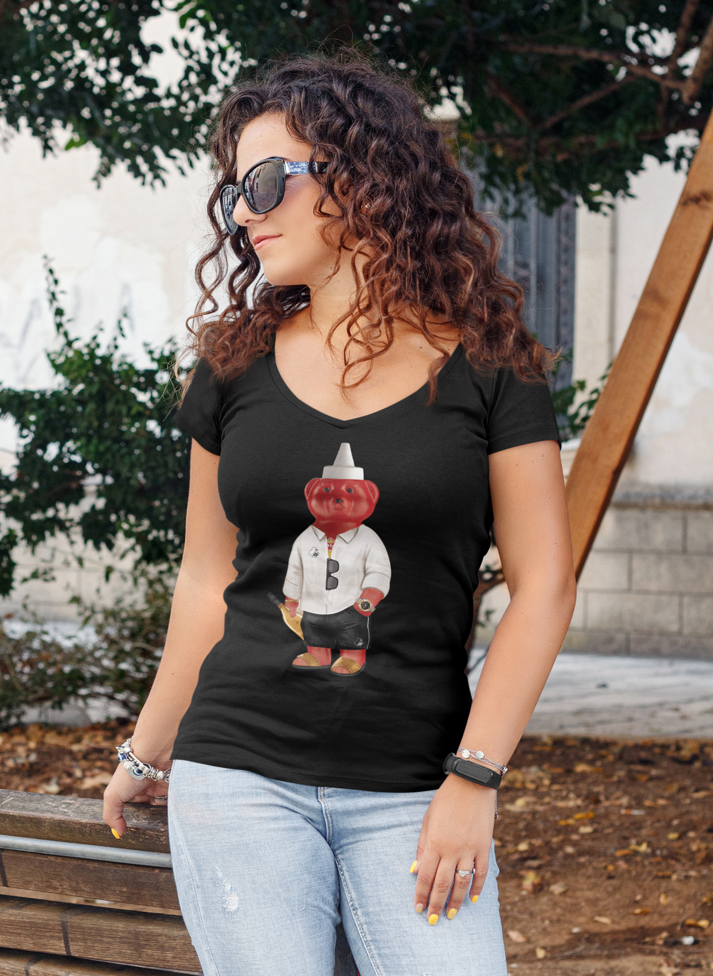 Women's V-Neck T-shirt Khersi Party