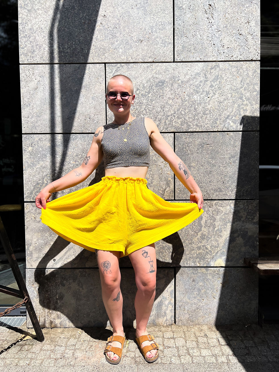 Miniaturbild: musselinhose shorts – lässige culotte für den sommer mit weitem bein